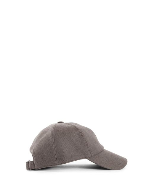 Destin Gray Diagonal Wool Cashmere Canvas Cap for men