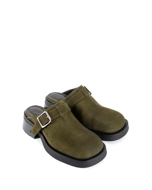 Miista Green Aroa Suede Sabot