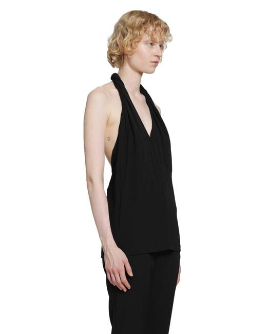 Totême Black Twisted Jersey Halter Top