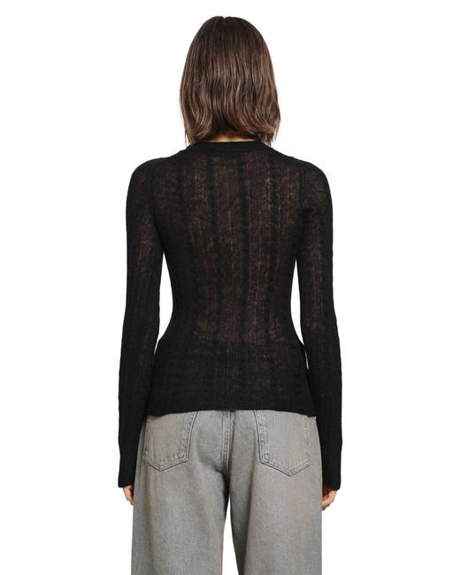 Haikure Black Sey Semi-Sheer Knitwear