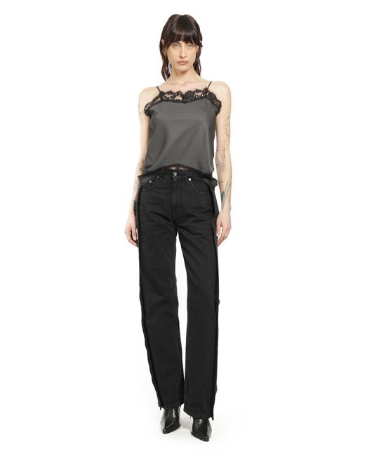 MM6 by Maison Margiela Black Lace Trim Top