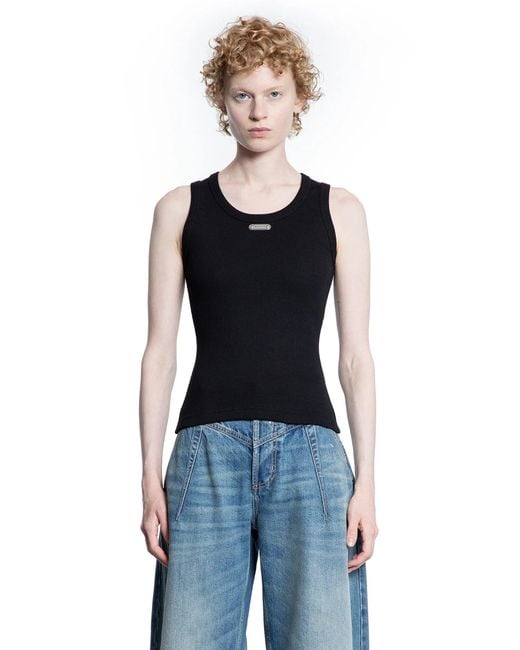McQueen Blue Placket Tank Top