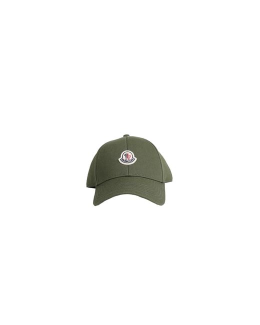 Moncler Green Cotton Gabardine Baseball Cap for men