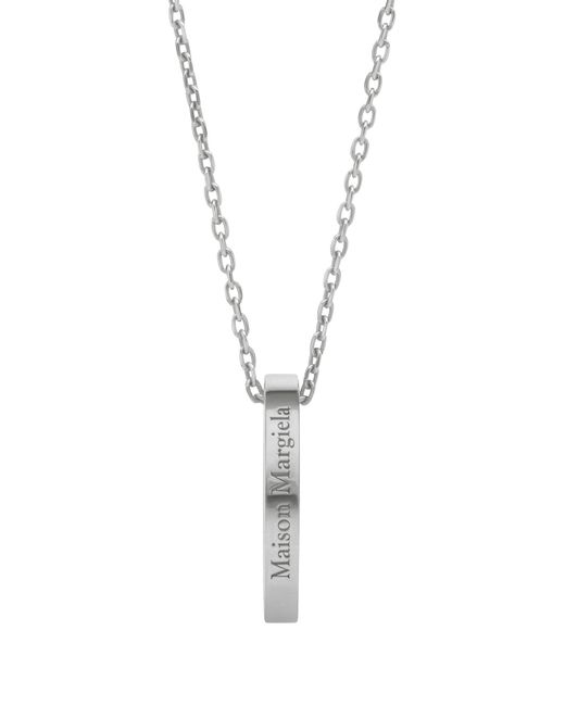 Maison Margiela Metallic Logo Ring Pendant Necklace for men