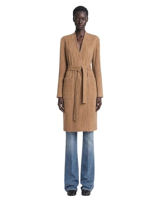Max Mara Natural Suede Duster Coat