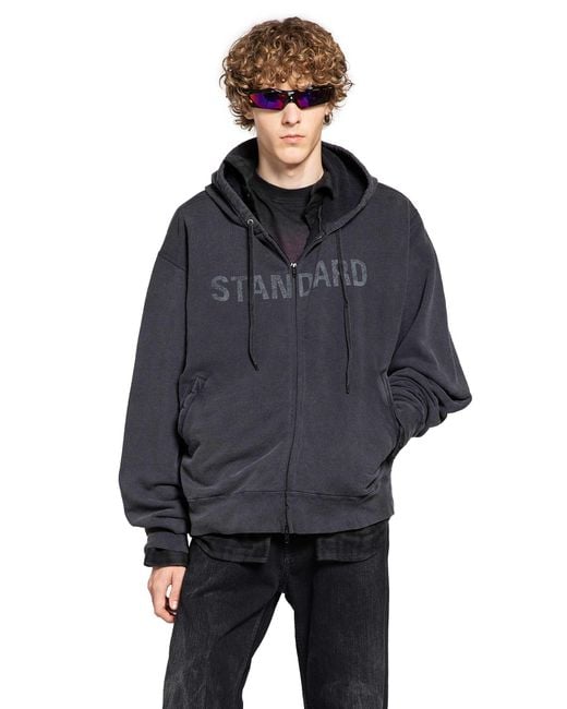 Balenciaga Black Sweatshirt With Printed Logo for men