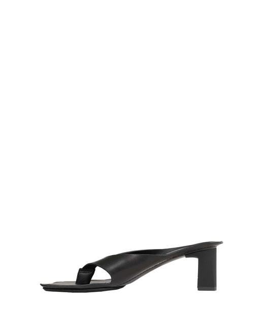 MM6 by Maison Margiela Black Anatomic Leather Flip Flop Mules