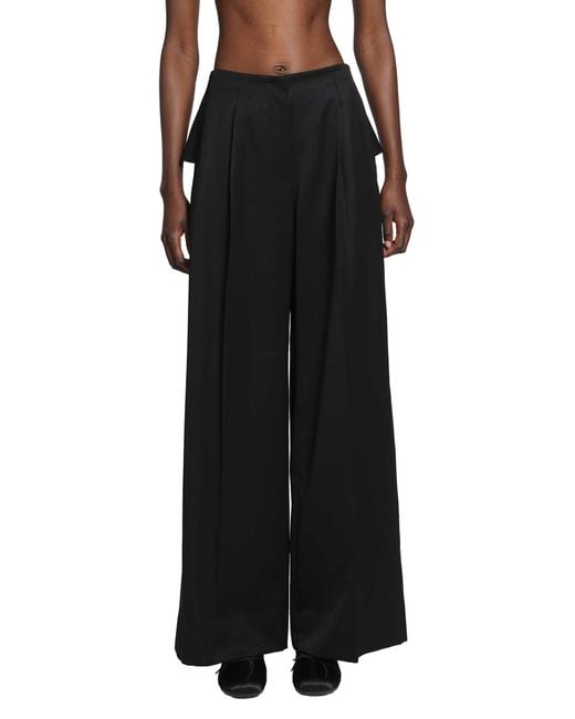 Simone Rocha Black Back Bow Wide Leg Trousers