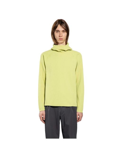 Goldwin Yellow Wf Light L/S Hoodie for men