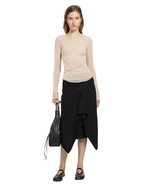 Lemaire Black Buttoned Skirt
