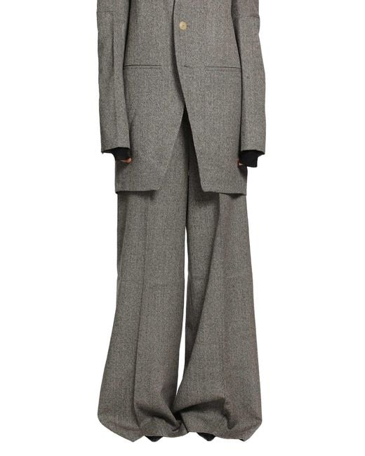 Rick Owens Gray Tower Wide Tailored Pants