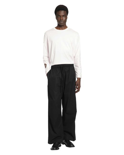 Simone Rocha Black Elasticated Knee Pleat Trousers for men