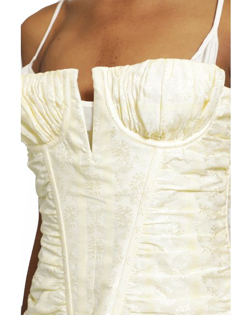 McQueen White Floral Jacquard Corset