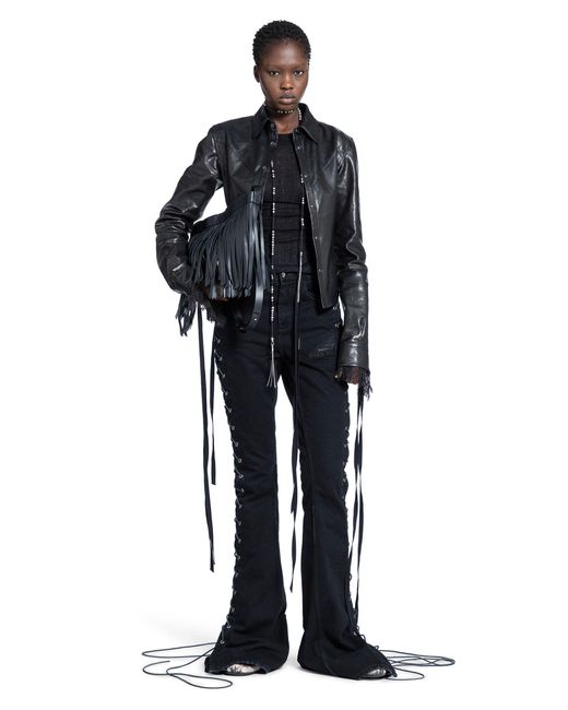 Ann Demeulemeester Blue Treze Lace-Up Bootcut Jeans