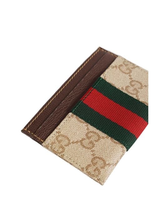 Gucci Brown Coated Gg Canvas Card Holder for men