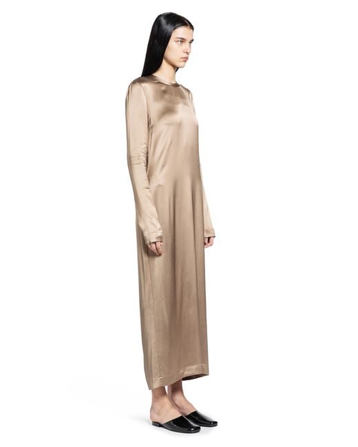 toteme brown silk dress Toteme - Slouch Waist Dress bark - 38