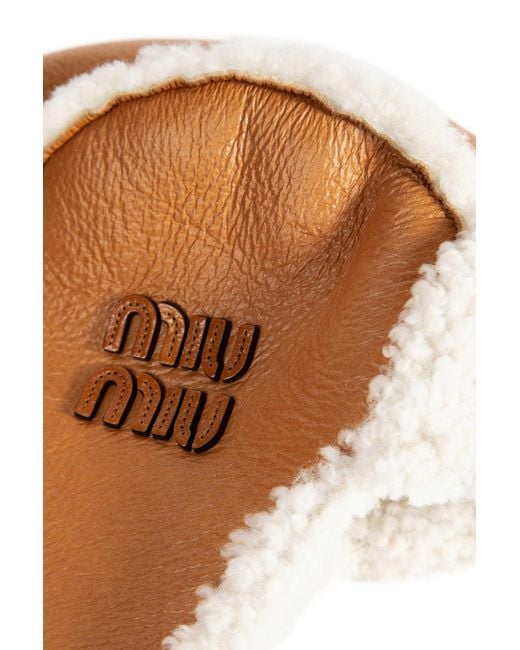 Miu Miu Brown Shearling Hat