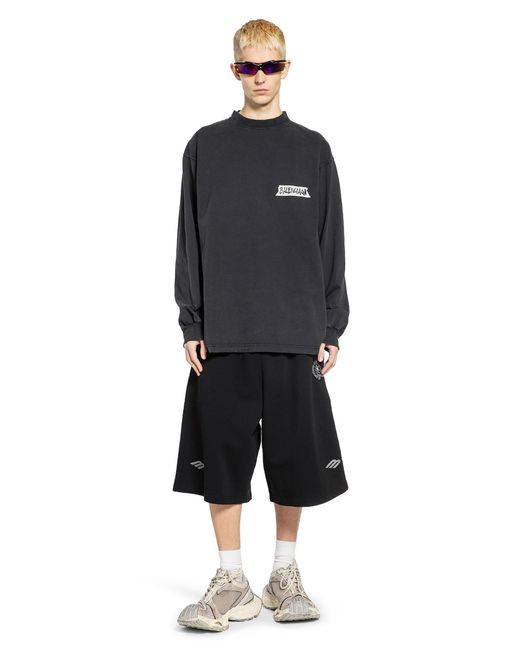 Balenciaga Black Masking Tape Long Sleeve T-Shirt for men