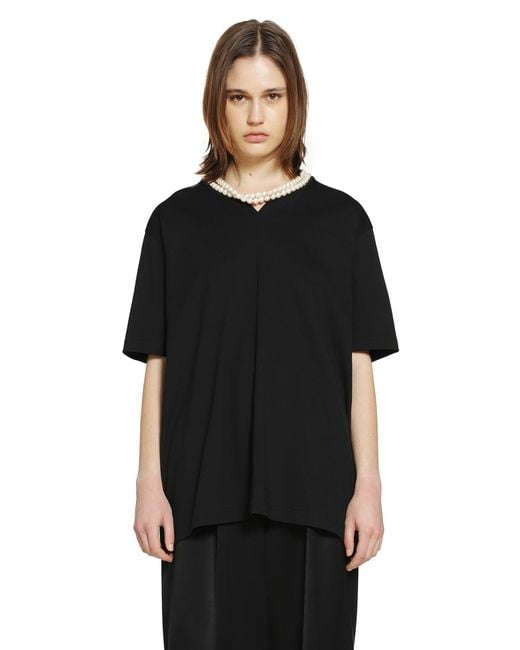 Junya Watanabe Black Cotton Jersey T-Shirt With Split