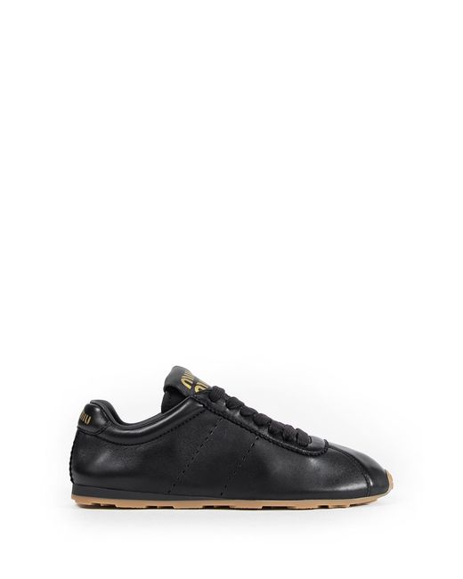 Miu Miu Black Plume Nappa Leather Sneakers