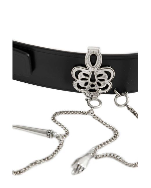 Ann Demeulemeester Black Ranja Belt With Charms 4Cm