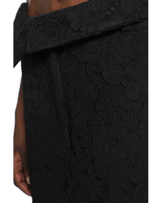 Simone Rocha Black Peeling Waist Column Skirt