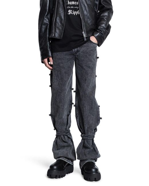 McQueen Black Tied Jeans for men