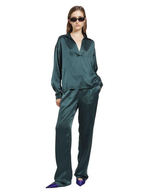 Tom Ford Blue Silk Satin Polo