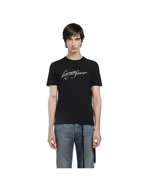 Ann Demeulemeester Black Baptist 'Lovers Forever' Standard T-Shirt for men