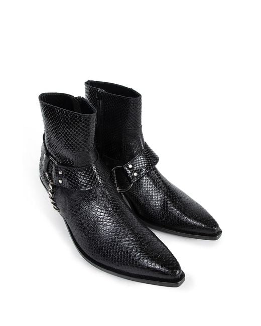 Junya Watanabe Black Snake Print Texas Ankle Boots