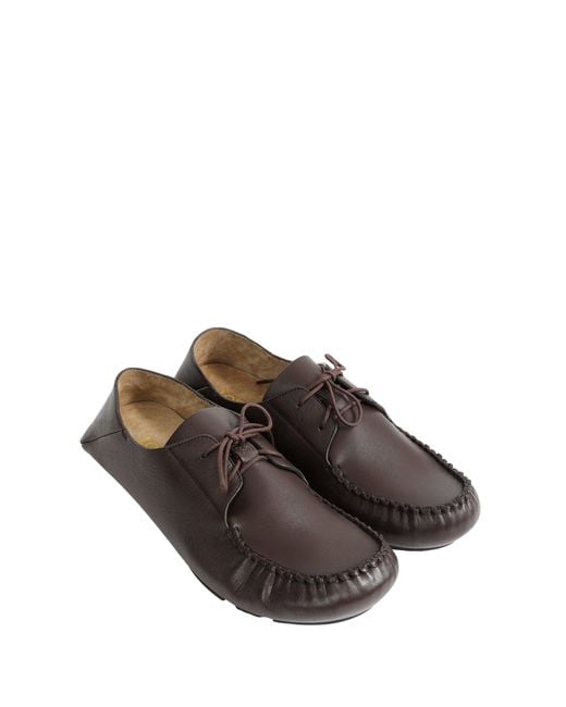 Loewe Gray Soft Calfskin Rambla Boat Shoes for men