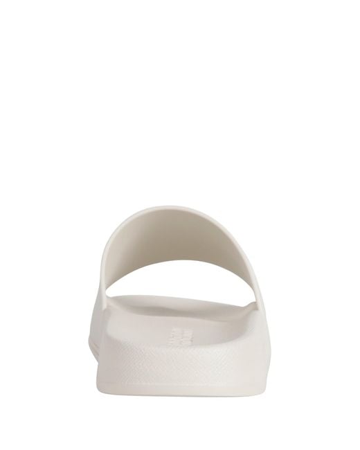 Burberry White Logo Slides