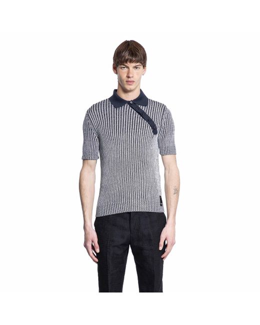 Fendi Gray Cotton And Viscose Polo Shirt for men