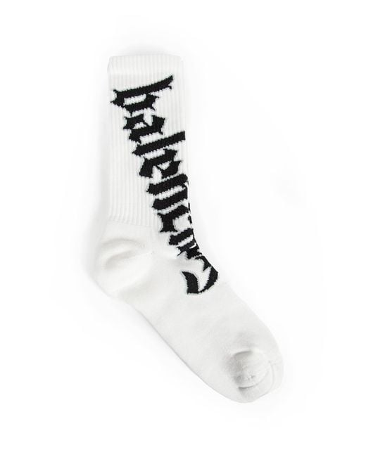 Balenciaga White Blackletter Socks for men