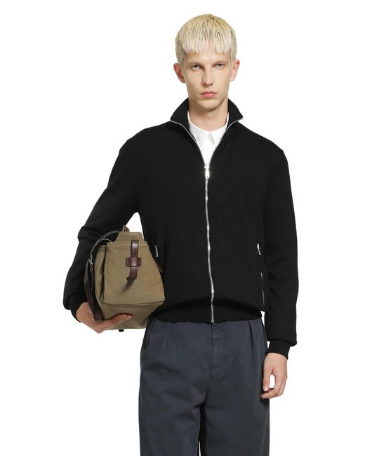 Prada Black Reversible Wool And Re-Nylon Jacket for men