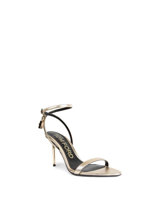 Tom Ford White Laminated Nappa Pointy Naket Sandal