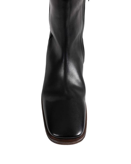 Acne Black Leather Ankle Boots for men