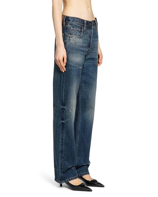 Prada Blue Straight Leg Washed Denim Jeans