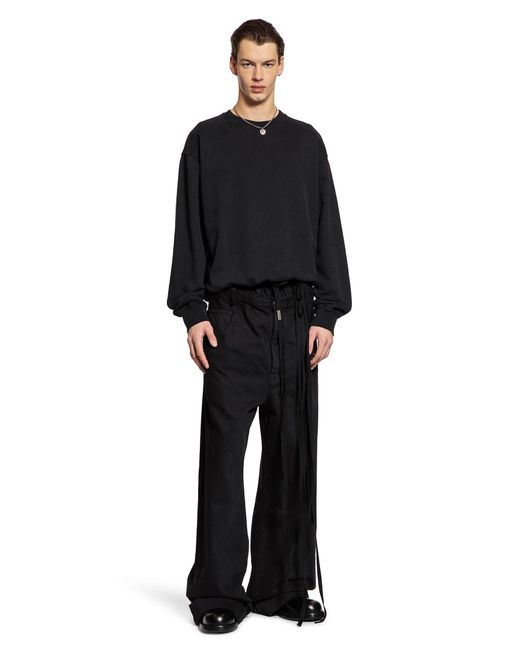 Ann Demeulemeester Black Print Brushed Sweatshirt for men