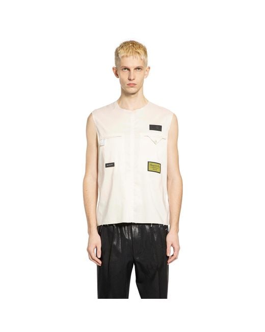 MM6 by Maison Margiela Natural Reversed Sleeveless Shirt for men