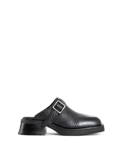 Miista Black Aroa Leather Mules