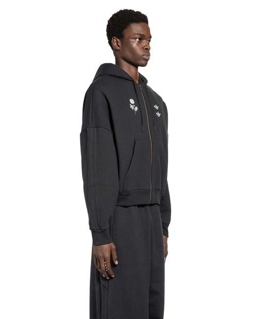 Adidas Black Heavyweight Zip-Up Hoodie for men