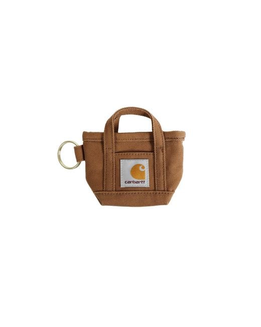 Carhartt Brown Mini Tote Bag Keychain for men