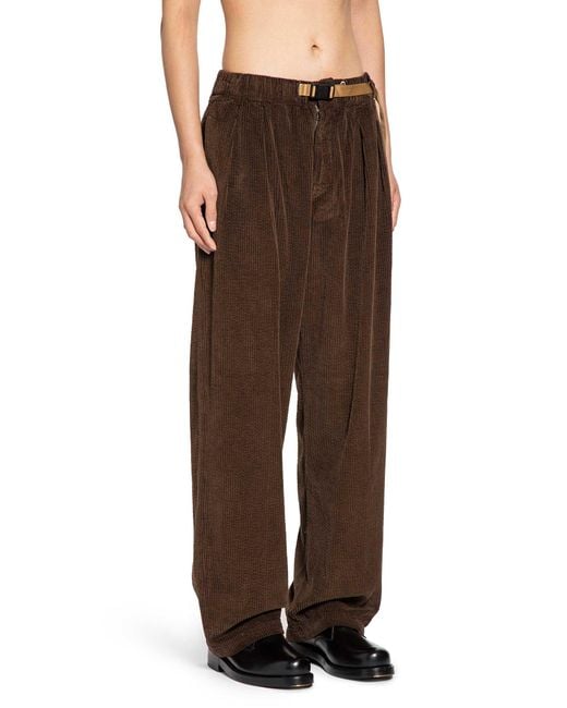 White Sand Brown Corduroy Drawstring Pants for men