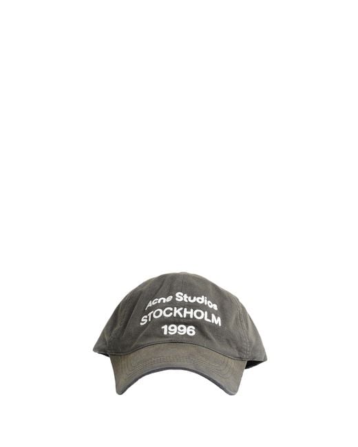 Acne Black 1996 Logo Baseball Cap for men