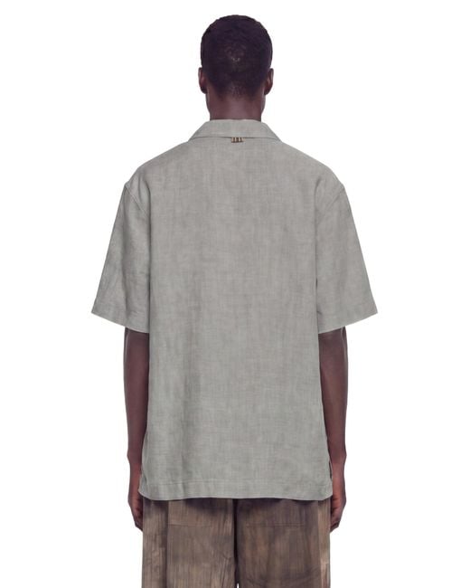 Ziggy Chen Gray Spread Collar T-Shirt for men