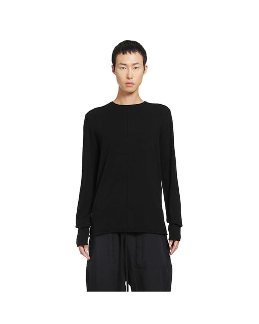 Thom Krom Black Knit Cashmere-Blend Crewneck Sweater for men