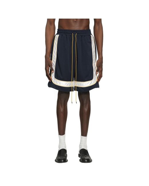 Rhude Blue Baggy Track Shorts for men
