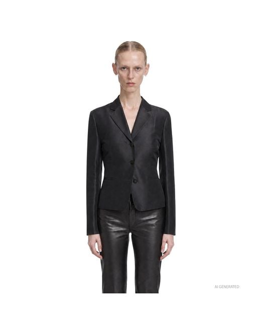 Gucci Black Fine Silk Faille Blazer