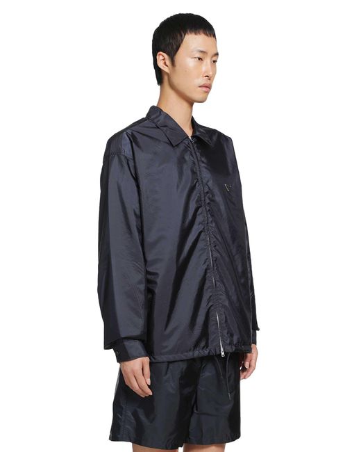 Prada Blue Re-Nylon Shirt for men
